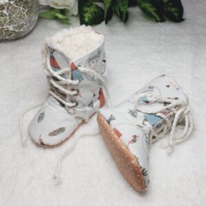 Babyschuhe Winter Boots „Indianer Bär“ – warm gefüttert, Größe 17/18 (3–9 Monate)