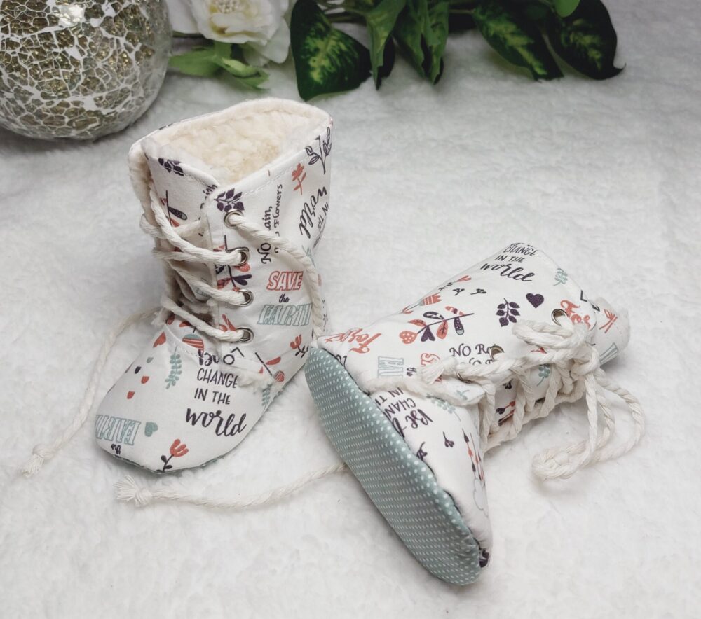 Babyschuhe Winter Boots „Natur“ – warm gefüttert, Größe 17/18 (3–9 Monate)