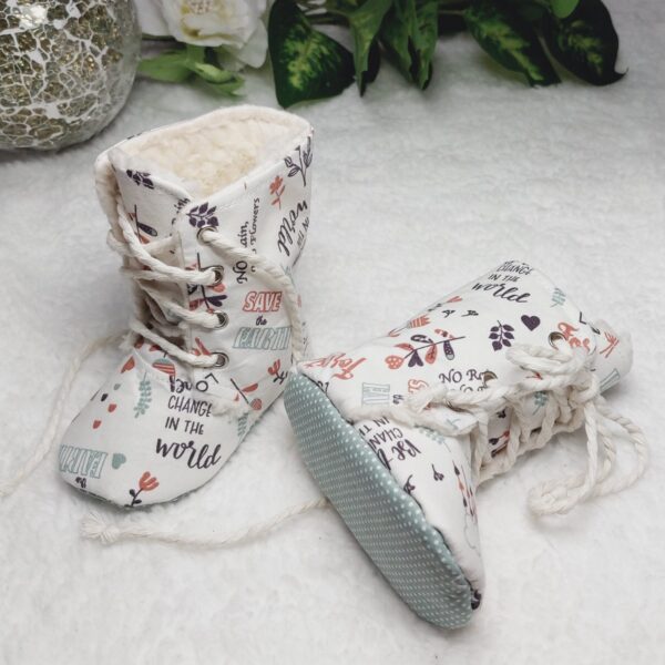 Babyschuhe Winter Boots „Natur“ – warm gefüttert, Größe 17/18 (3–9 Monate)