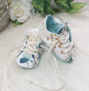 Babyschuhe Turnschuhe „Eukalyptus“ – Größe 17/18, 3–9 Monate (Fußlänge ca. 10–11 cm)