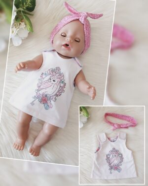 Puppen Latz Kleid „Eule
