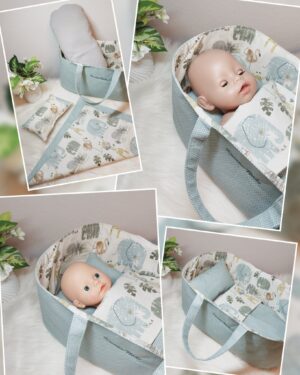 Puppenbett / Tragekorb „Tiere“ – Für verschiedene Puppen- und Kuscheltiergrößen