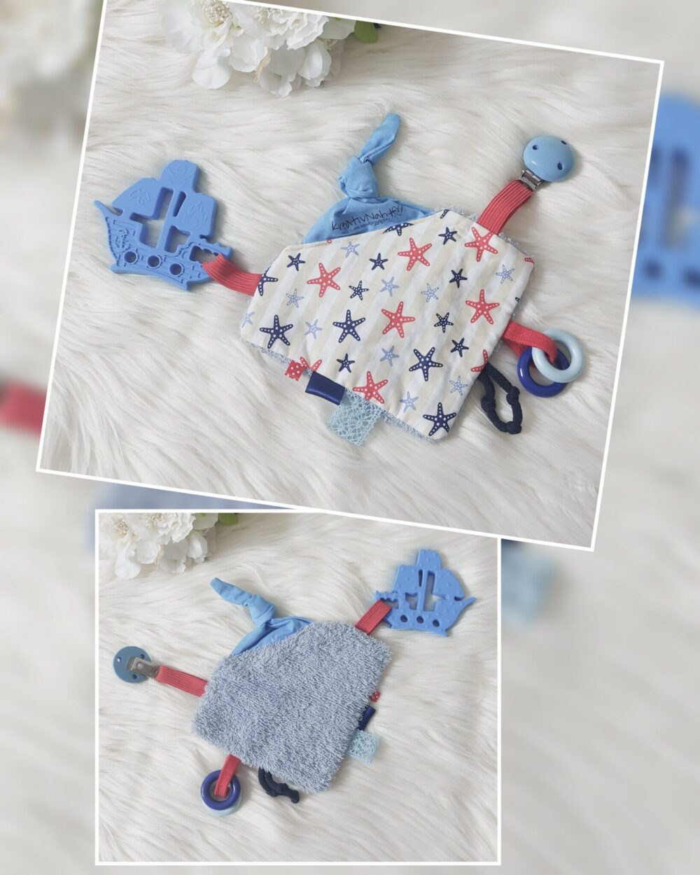 Baby Knistertuch inkl. Zahnungshilfe und Clip