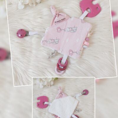 Baby Knistertuch inkl. Zahnungshilfe und Clip 