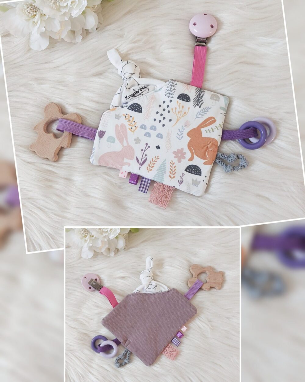Baby Knistertuch inkl. Zahnungshilfe und Clip