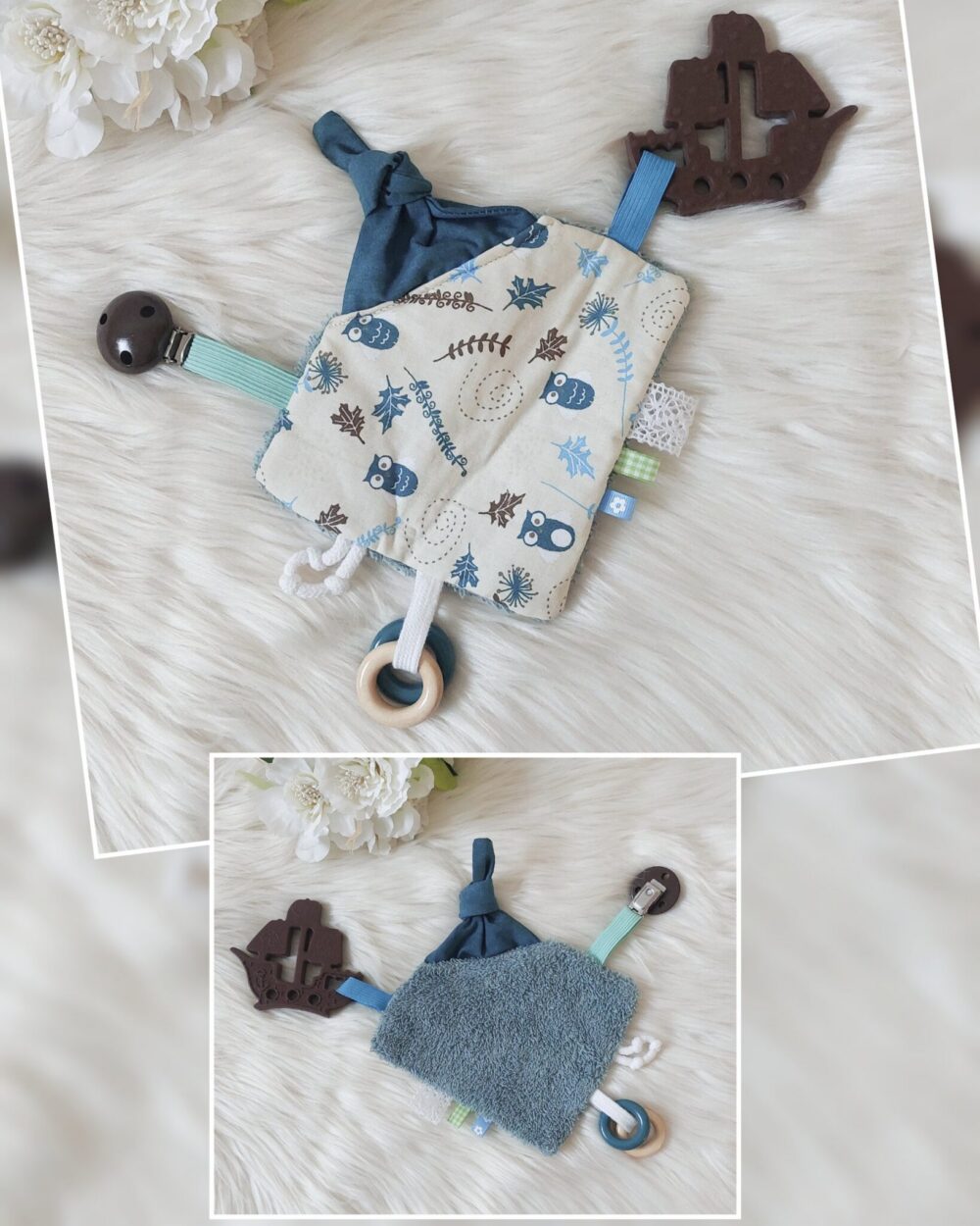 Baby Knistertuch inkl. Zahnungshilfe und Clip