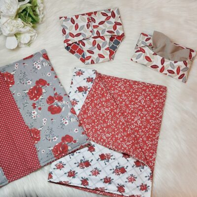 Puppen Wickeltasche „Blumen“ inkl. Wickelunterlage – Set 2-teilig