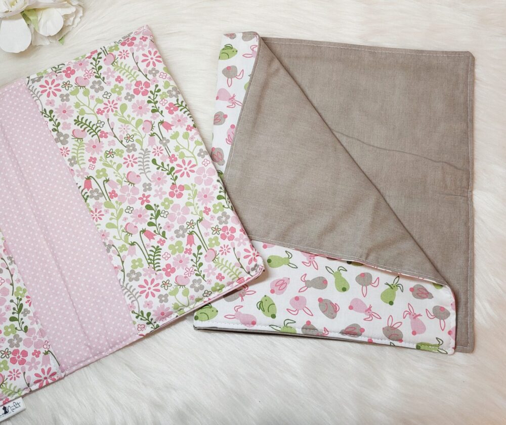Puppen Wickeltasche „Blumen“ inkl. Wickelunterlage – Set 2-teilig