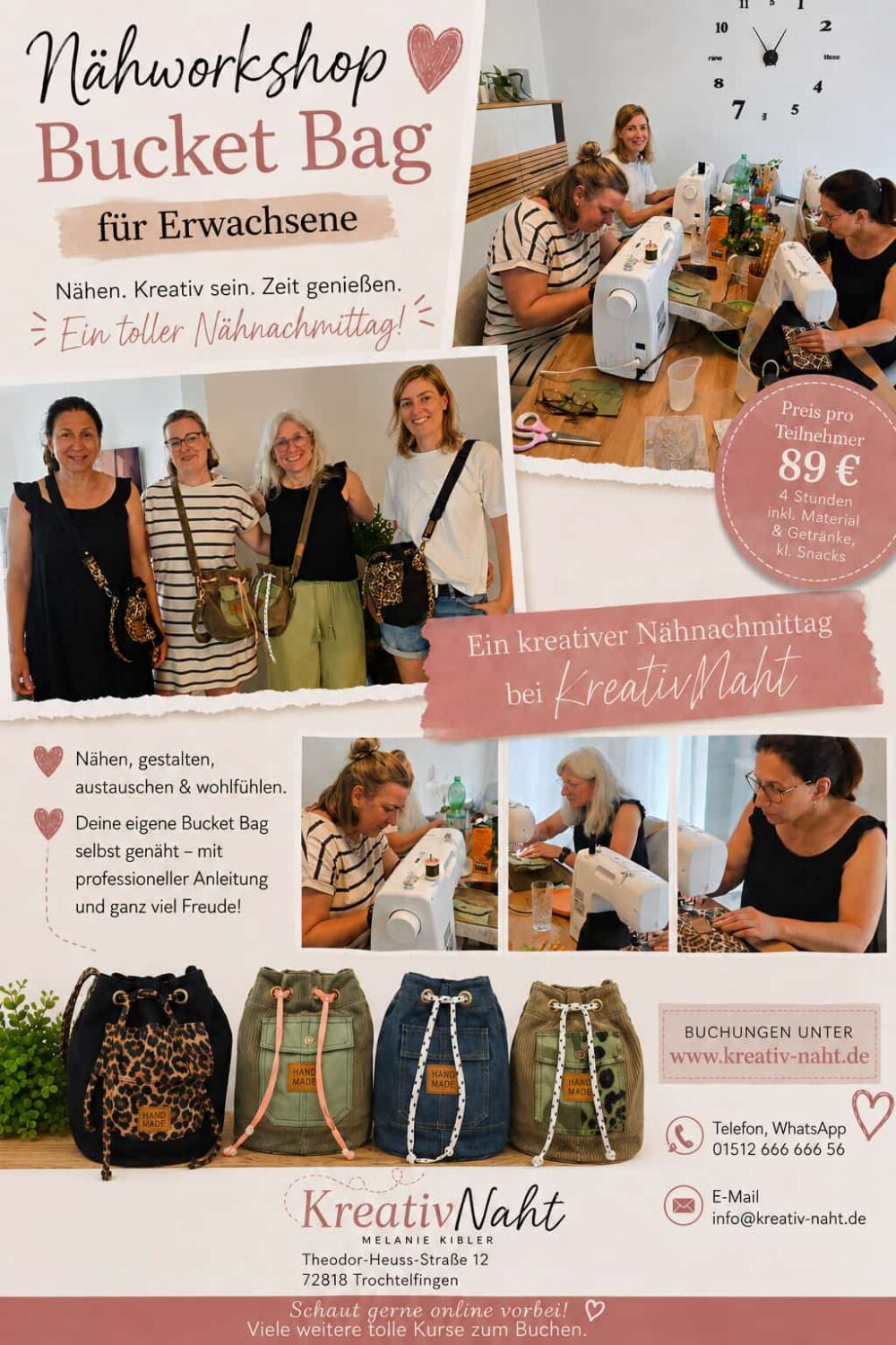 Nähworkshop für Erwachsene – Jeans Upcycling BucketBag - (freie Termin Wahl) Kursdauer: 4 Stunden