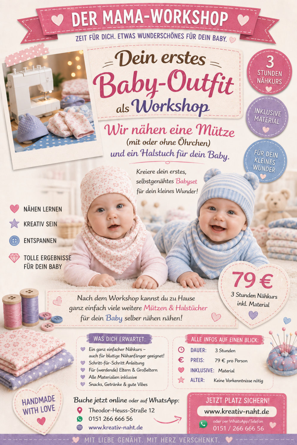 Näh dein erstes Baby-Outfit - Workshop / Kursdauer: 3 Stunden