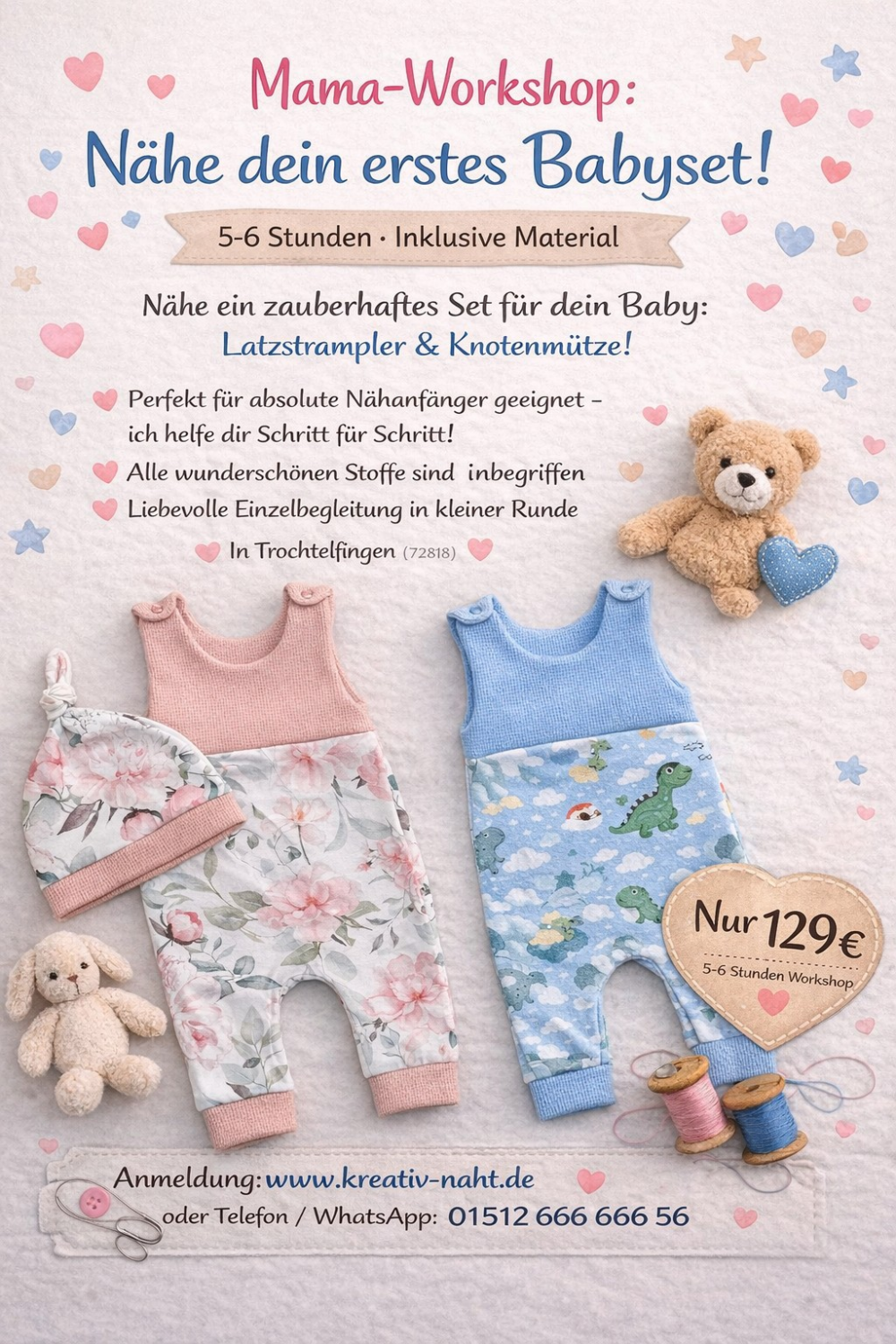 Mama-Workshop: Nähe dein erstes Babyset - (freie Termin Wahl) / Kursdauer: 5-6 Stunden