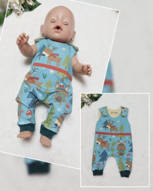 Puppen Latzhose / Strampler „Weihnachten Winter