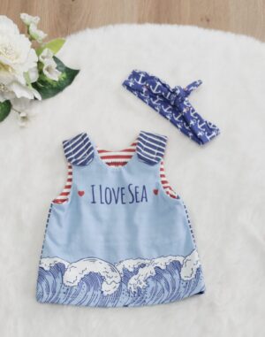 Puppen Latz Kleid „Maritim