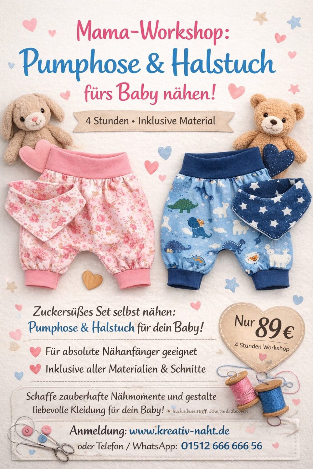 Mama-Workshop: Pumphose & Halstuch fßrs Baby nähen (freie Termin Wahl) Kursdauer: 4 Stunden