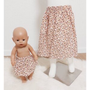 Mädchenrock / Puppenrock „Blumen“ – im Partnerlook mit deiner Lieblingspuppe, Größen wählbar
