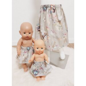 Mädchenrock / Puppenrock „Hasen / Ostern“ – im Partnerlook mit deiner Lieblingspuppe, Größen wählbar