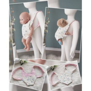 Kuscheltier- / Puppentrage „Vögel/Blumen“ – Einheitsgröße (Für alle Kuscheltier-/Puppengrößen) Verstellbar mit Klettverschluss